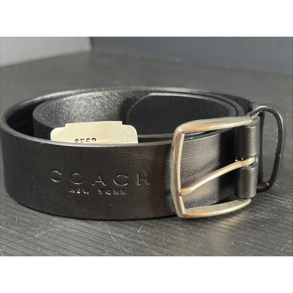 Coach Women's Handmade Black Cowhide Leather Belt Size Small 8562 🇮🇹 NEW